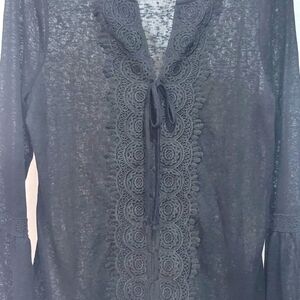 August Silk Black Blouse